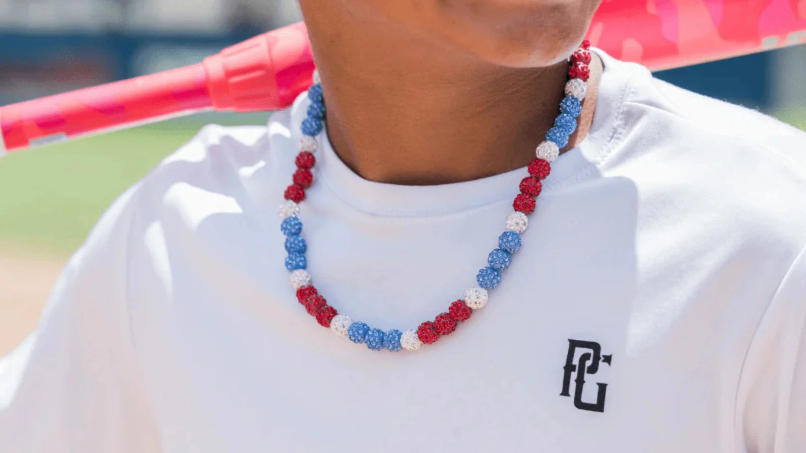 Iced Out Baseball Bead Necklaces