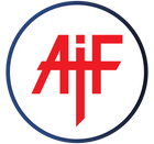 All In Faith Logo | Blue Circle with Red AIF Logo
