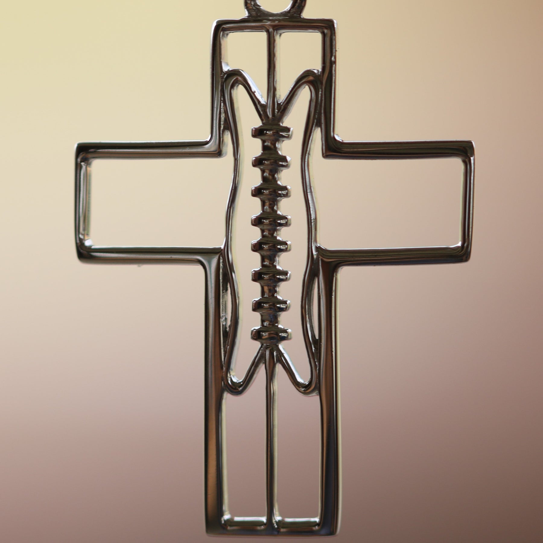 Christian Football Cross Necklace In Silver | All In Faith Gridiron Football Cross Pendant