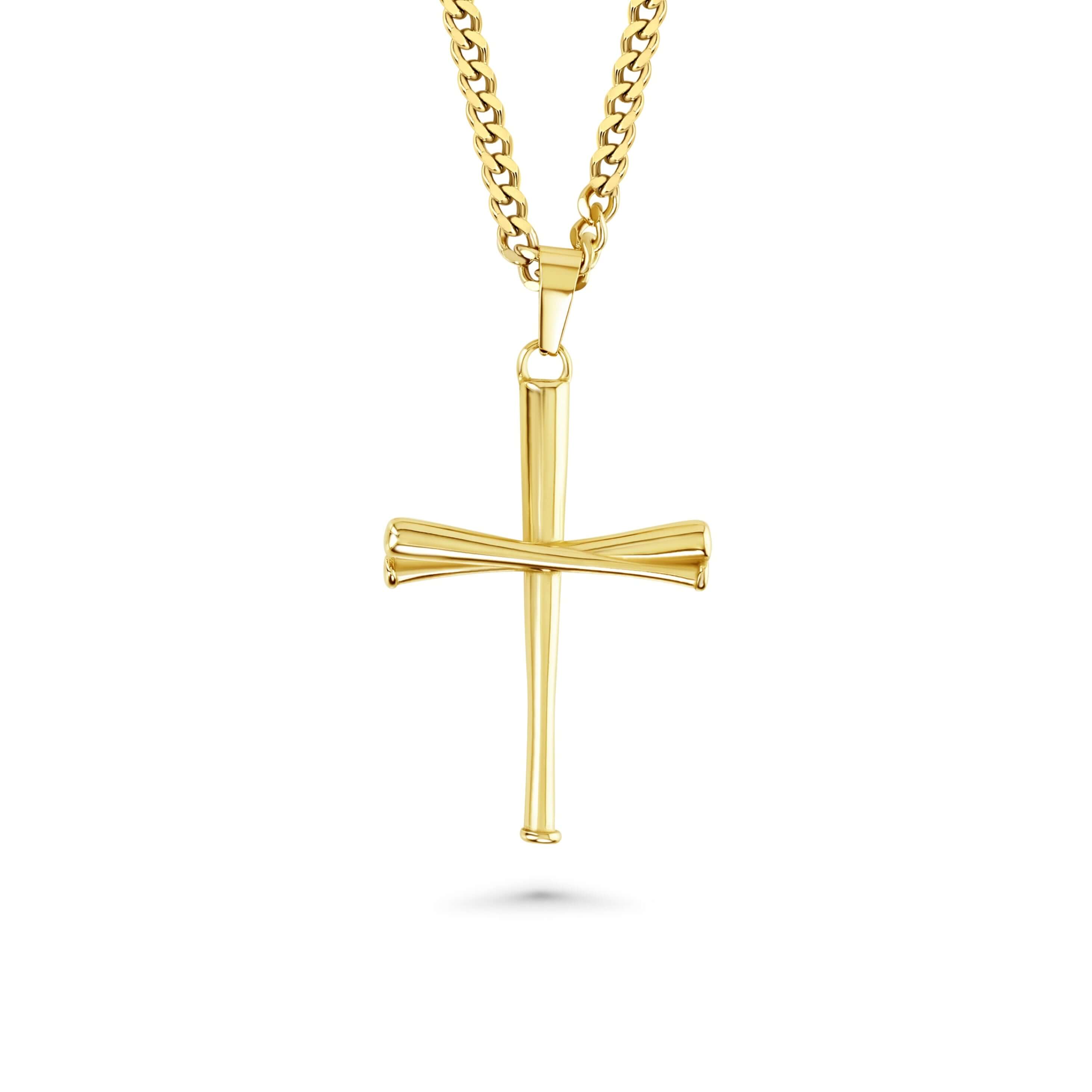 3.0 Baseball Bat Cross Necklace | Small Chain