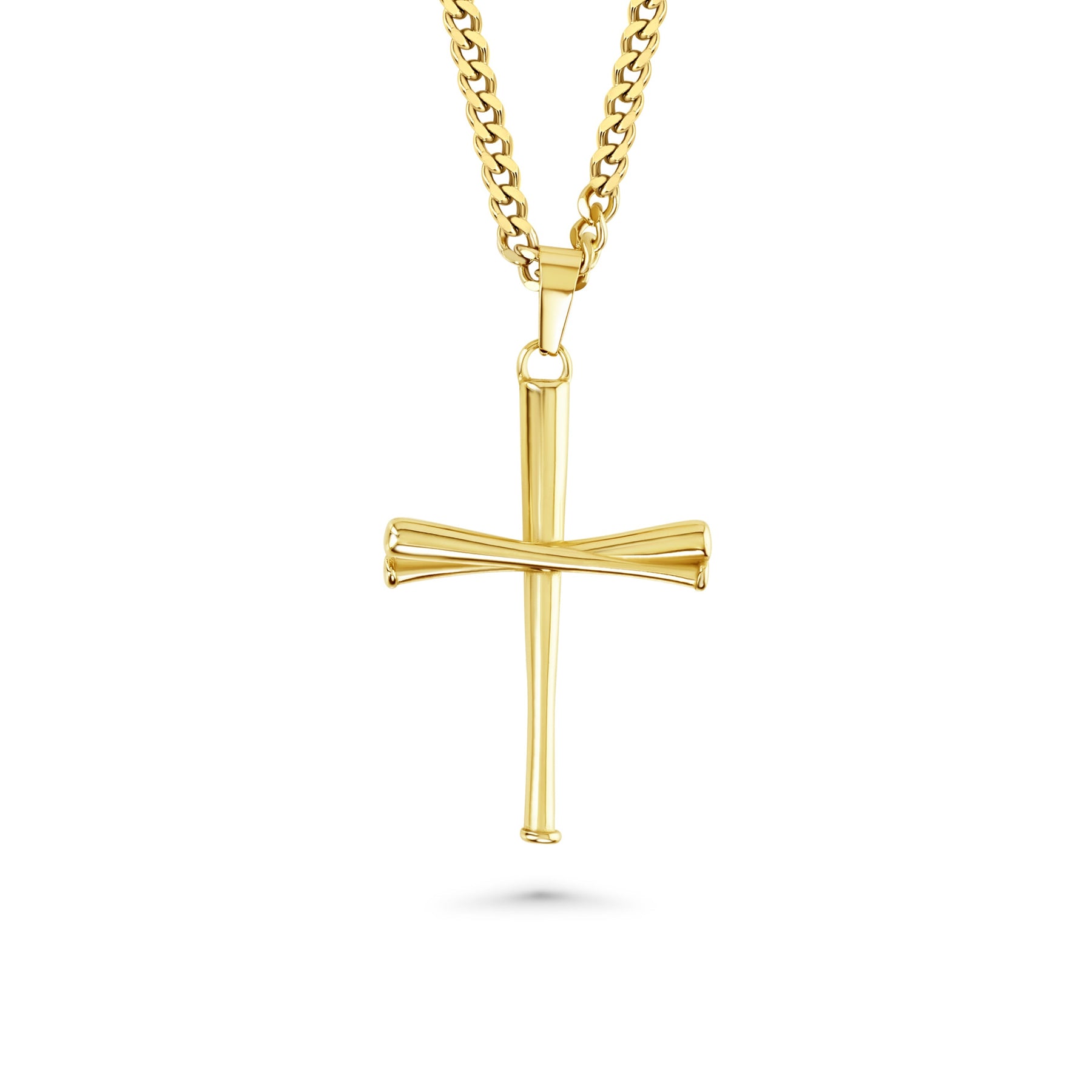 3.0 Baseball Bat Cross Necklace | Small Chain