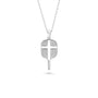 Christian Pickleball Paddle Necklace with Cross Cutout In Silver