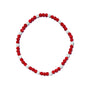 Necklace with red and white beads on a white background