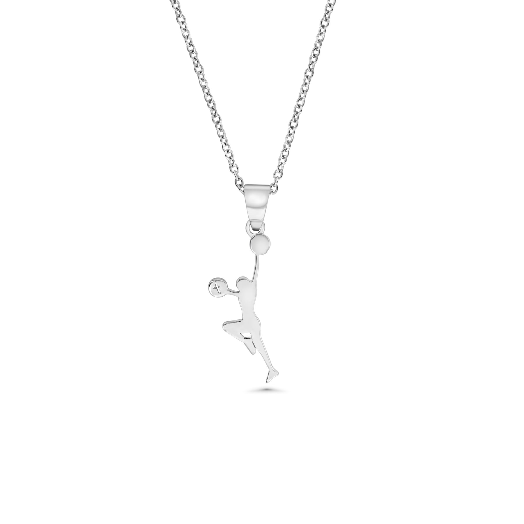 Cheerleader Pom Pom Necklace With Cross | Sterling Silver