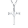 Numbered Baseball Bat Cross Necklace | Sterling Silver Baseball Cross Pendant | Custom Numbered