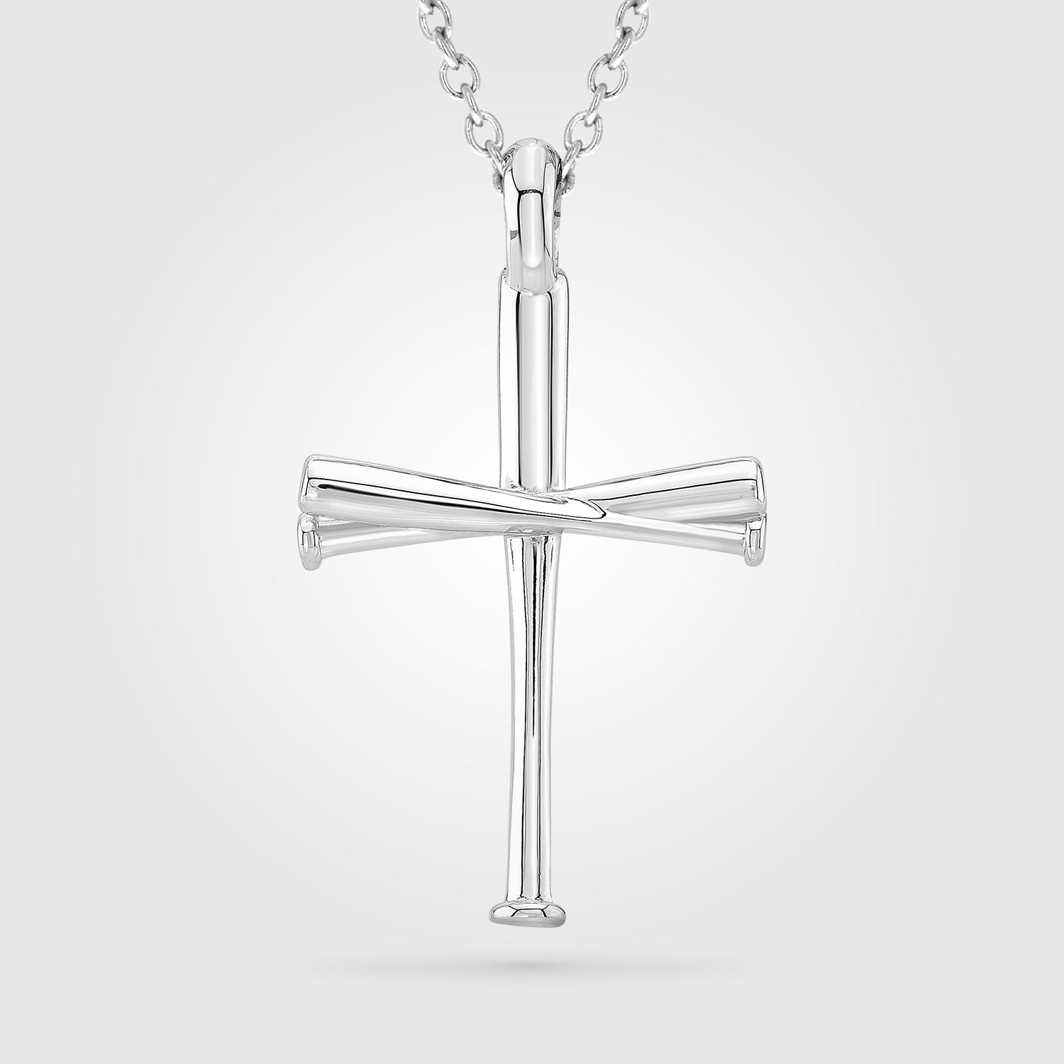 Stainless steel baseball sales bat cross necklace