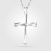 All In Faith Silver Baseball Cross Necklace and Pendant