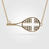 Gold Mini Sideways Tennis Cross Necklace