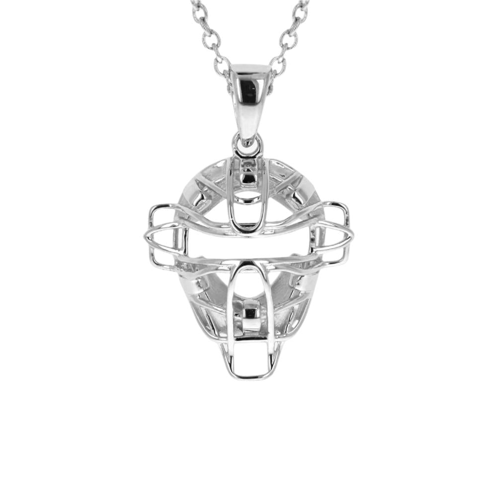 Sterling Baseball Catchers Mask Necklace