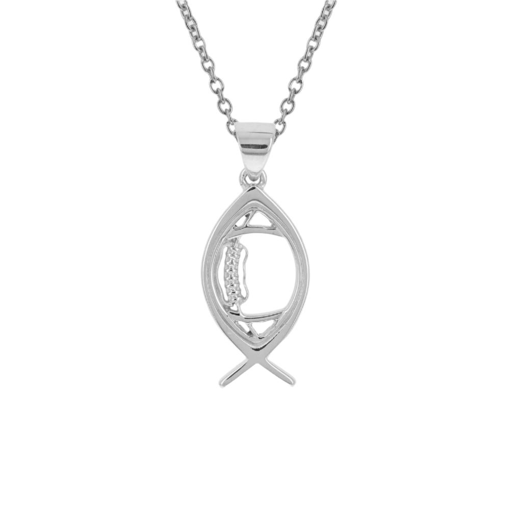 Sterling Mini Ichthys Football Pendant