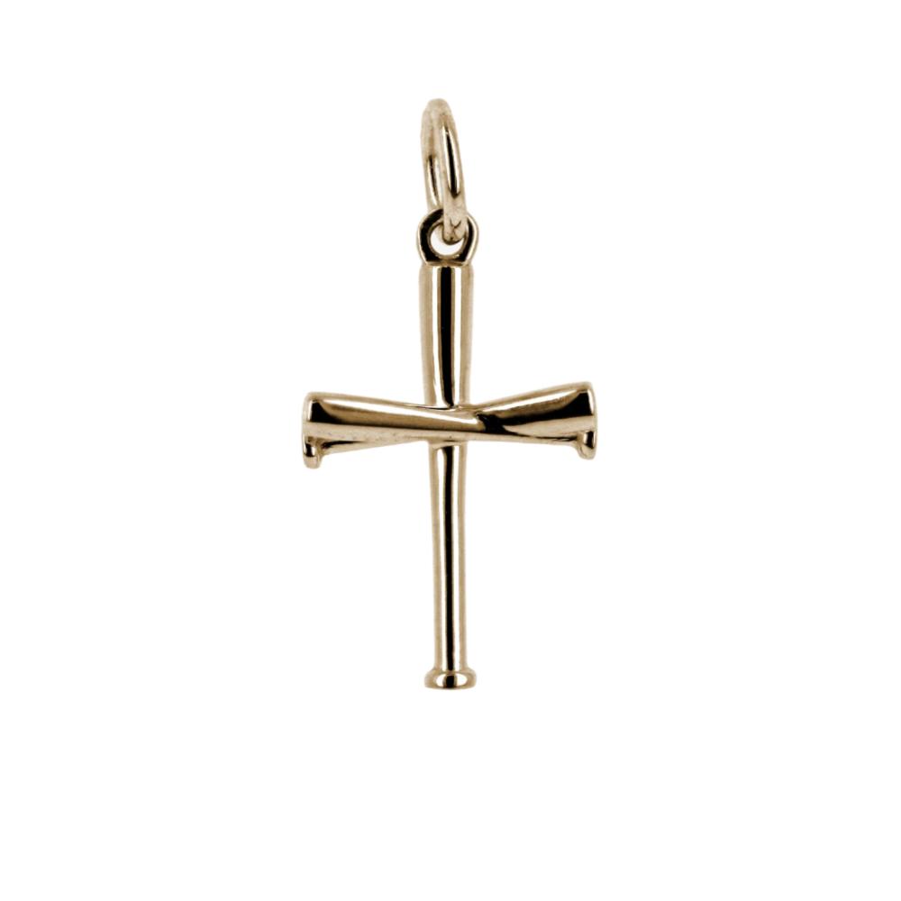 Gold Baseball Bat Cross Bracelet Charm