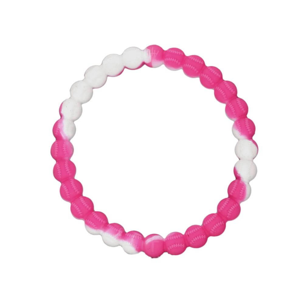 Baseball Power Bracelet Pink And White