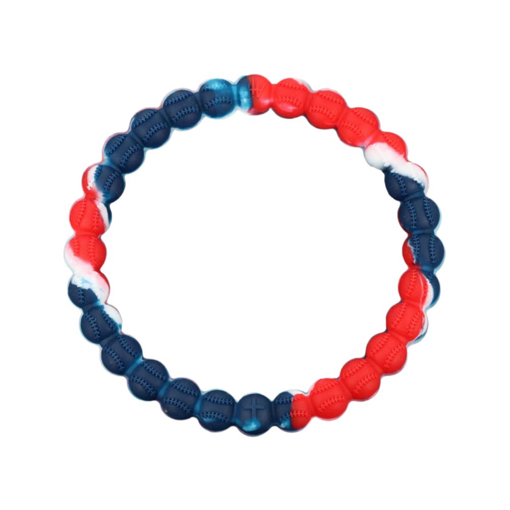Red White & Blue Baseball Bracelet | Baseball Power Bracelet
