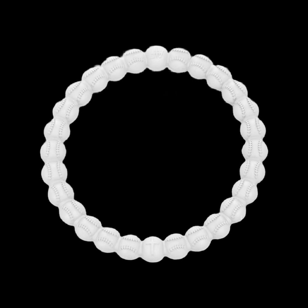 Baseball Power Bracelet Solid White