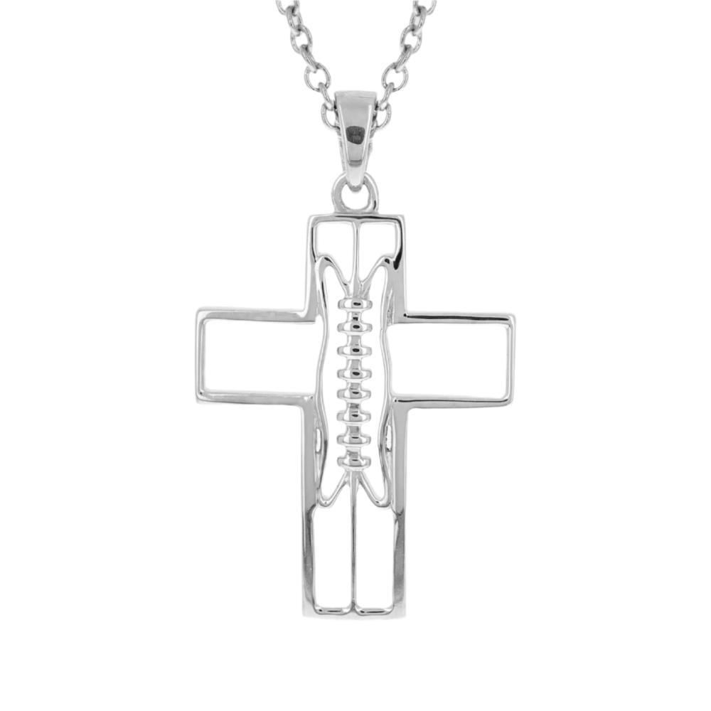 Gridiron Football Cross Necklace | Football Cross Pendant | All In Faith