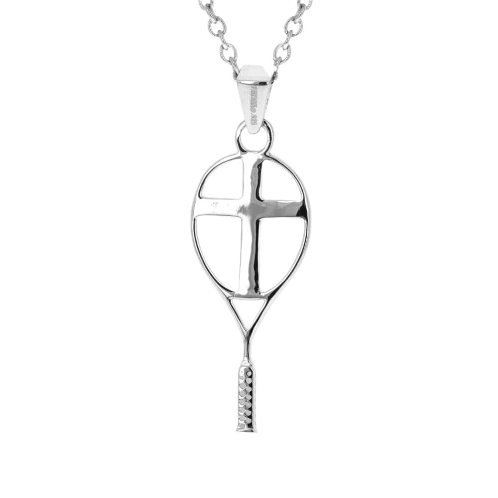 Sterling Tennis Cross Pendant