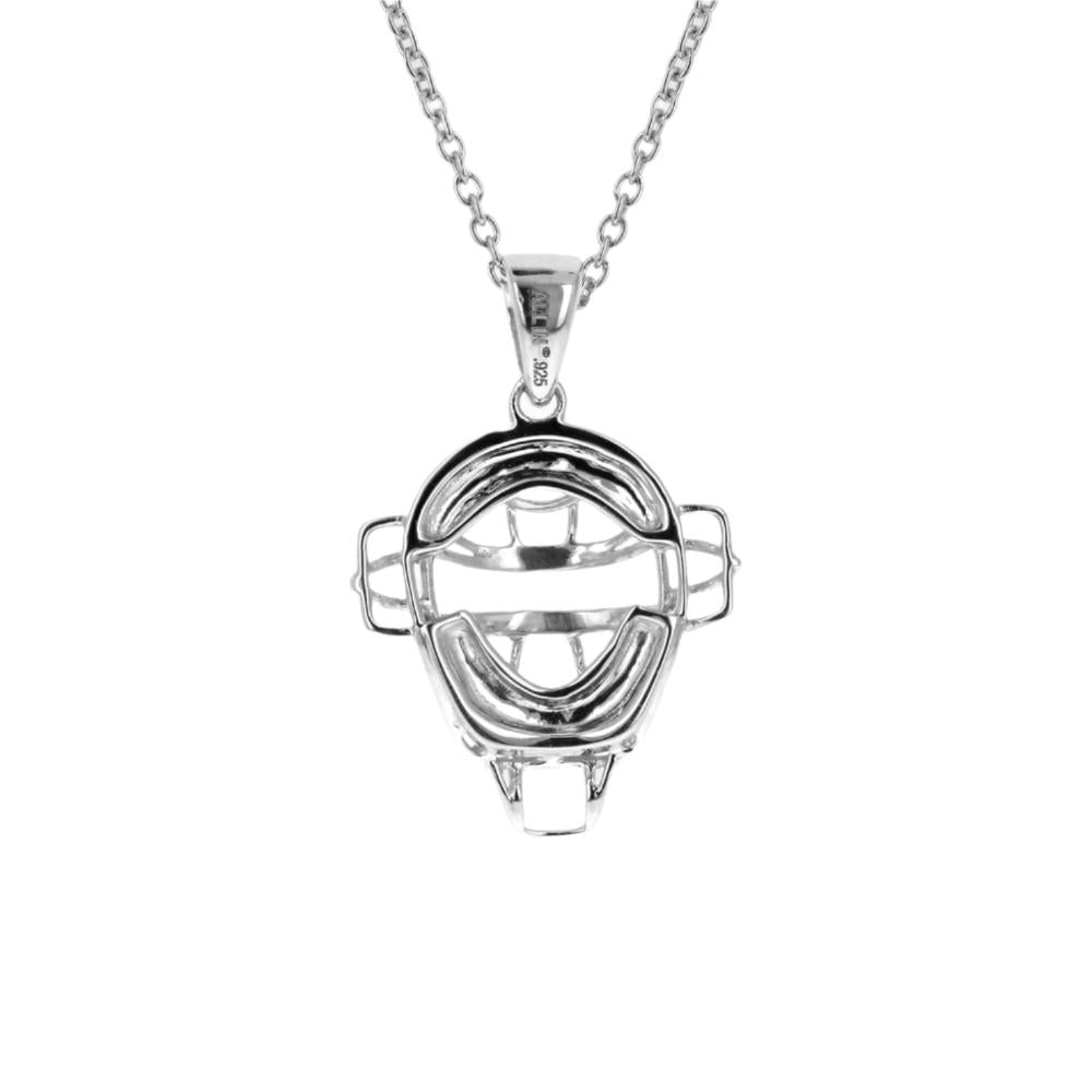 Sterling Mini Baseball Catchers Mask Necklace