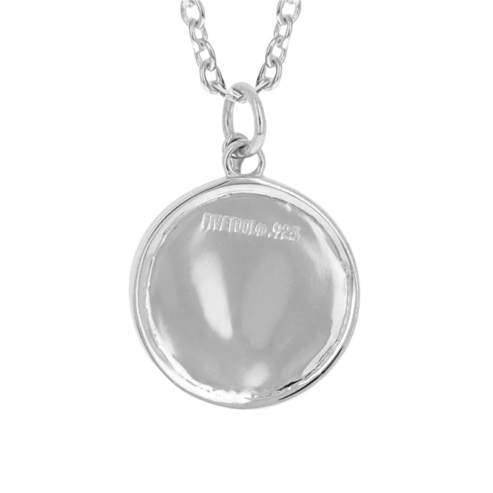 Volleyball Necklace w/ Dangle Cross Pendant | Gold | Back