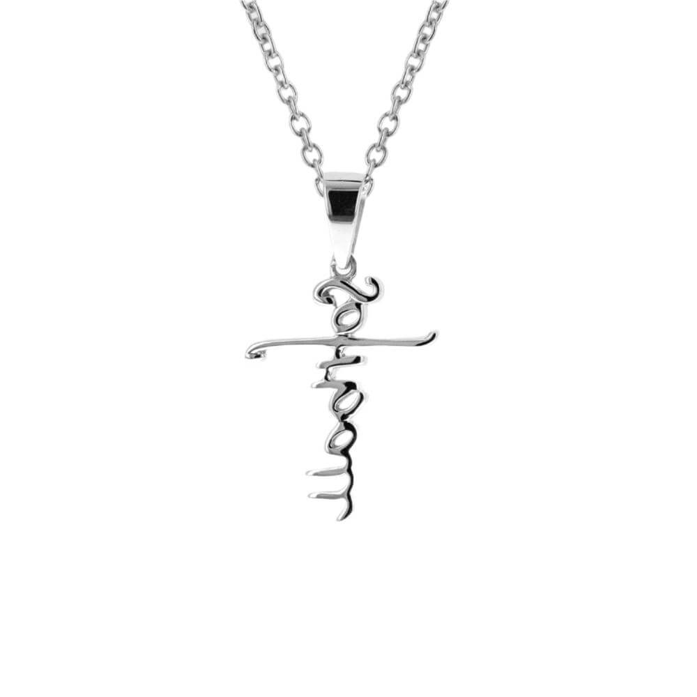 Stainless Mini Softball Script Cross