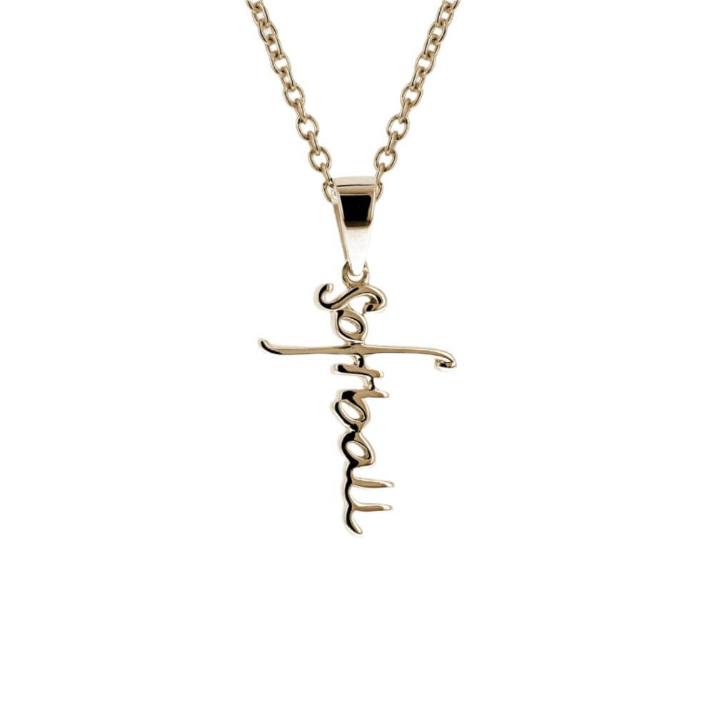 Gold Mini Softball Script Cross