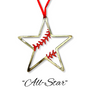 Baseball Ornament - Baseball Stitches Inside Star “STEEL UNITED" Christmas Ornament
