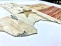 Texas State Original Artwork - made from used baseballs, showcasing detailed craftsmanship and hand-cut design.