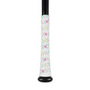 White Donut Bat Grip Tape on a black baseball bat, featuring colorful donut and sprinkle design.