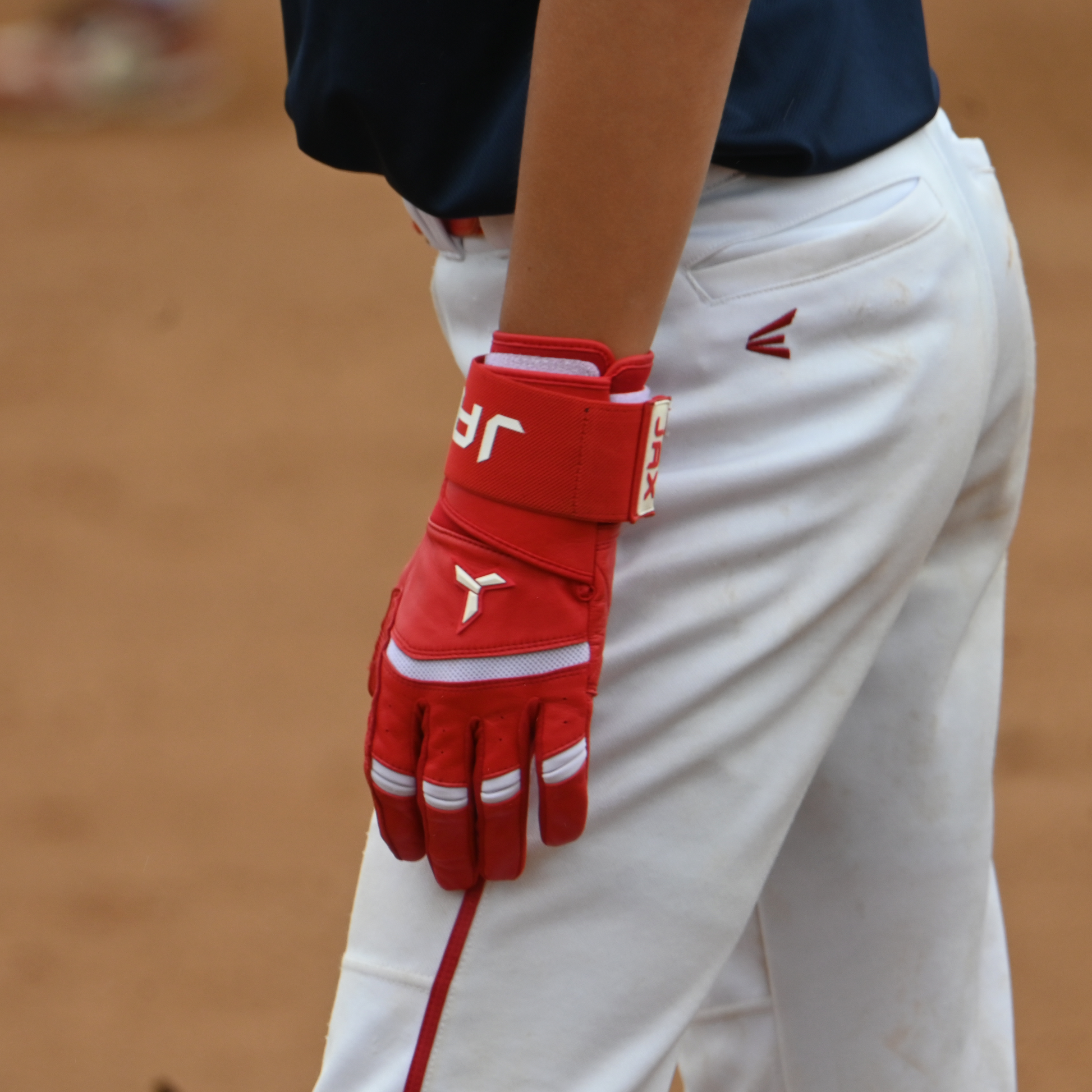 Jax Athletics Cherry Red Baseball Batting Gloves | Strap Cuff