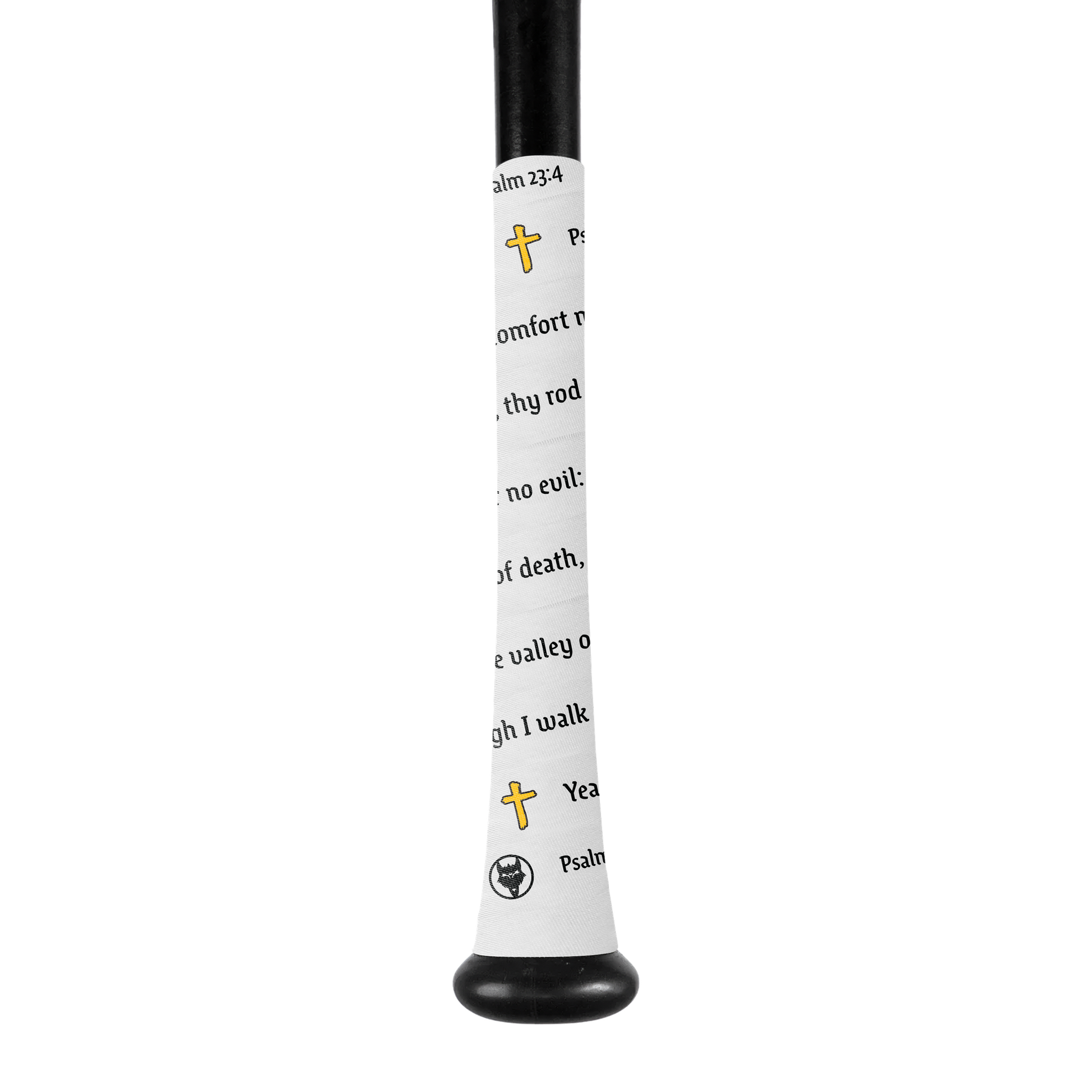 Christian Faith Baseball Bat Grip Tape | VukGripz featuring Psalm 23:4 for spiritual inspiration.