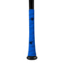 VukGripz Pulse blue baseball and softball bat grip tape with black pattern wrapped on a bat