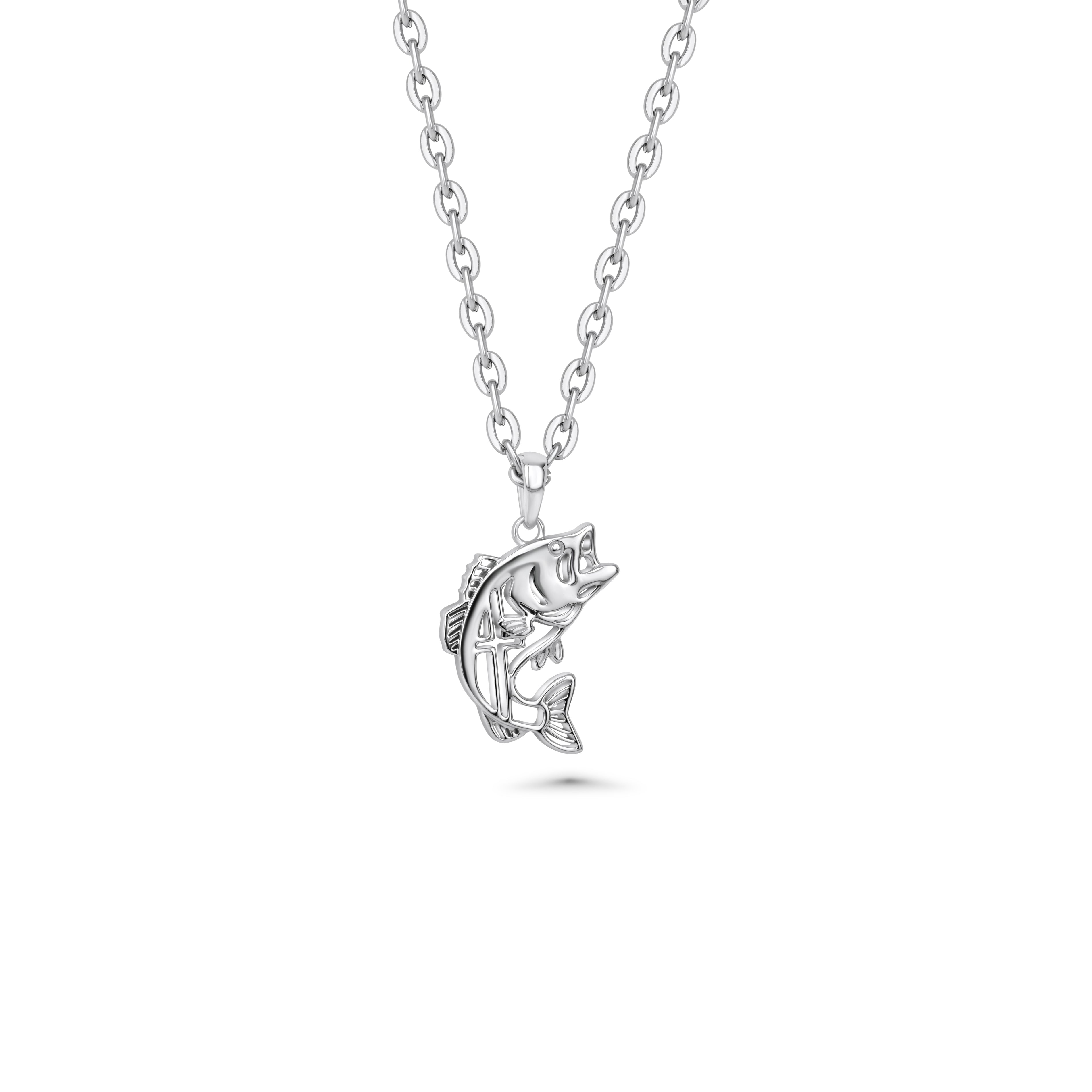 Fish Cross Pendant | Sterling Silver