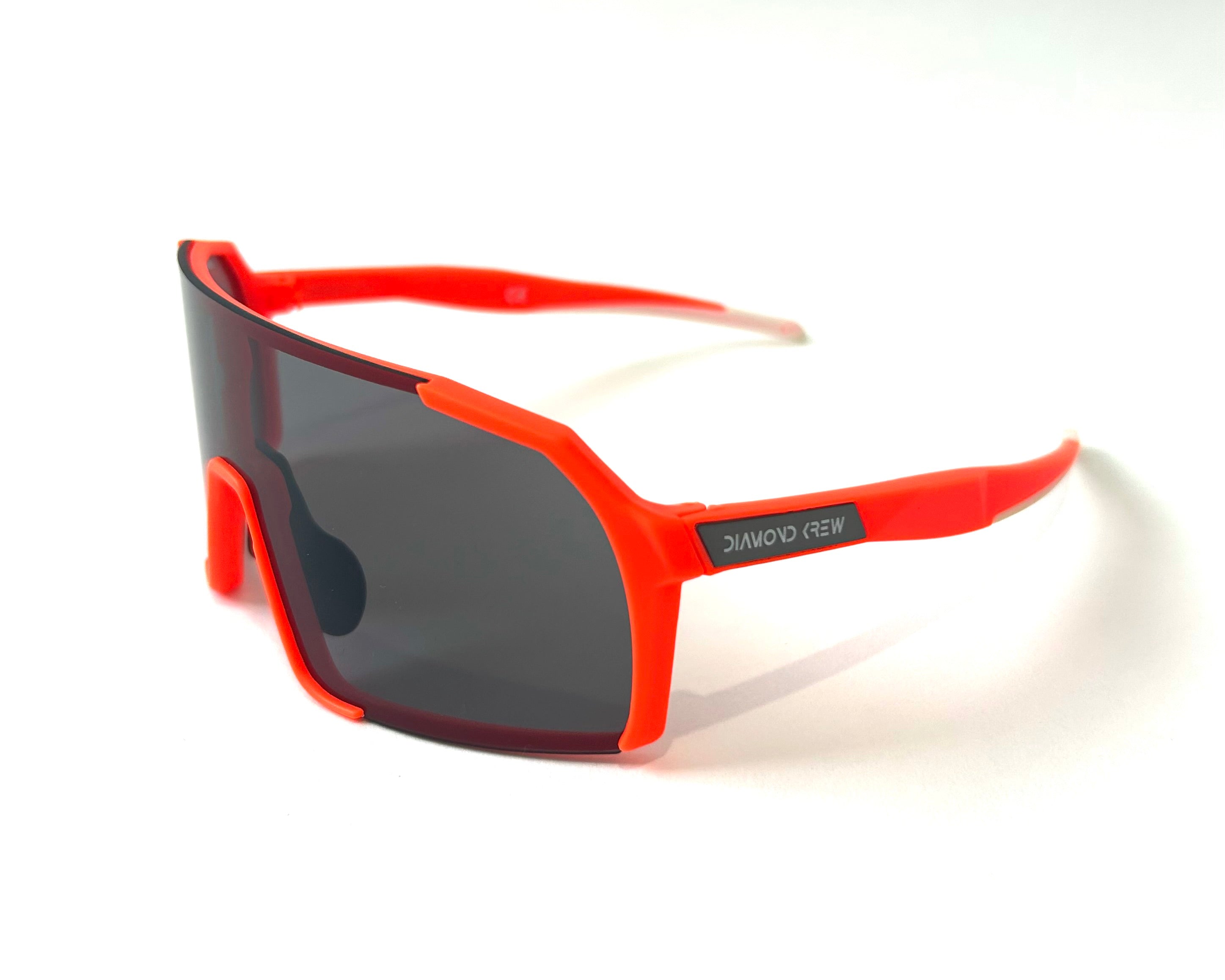 Diamond Krew Orange Youth Baseball Sunglasses | orange frame product view