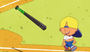 Pablo Sanchez Bat Grip Tape (Backyard Baseball) shown with a playful character and baseball bat in a vibrant backyard setting.