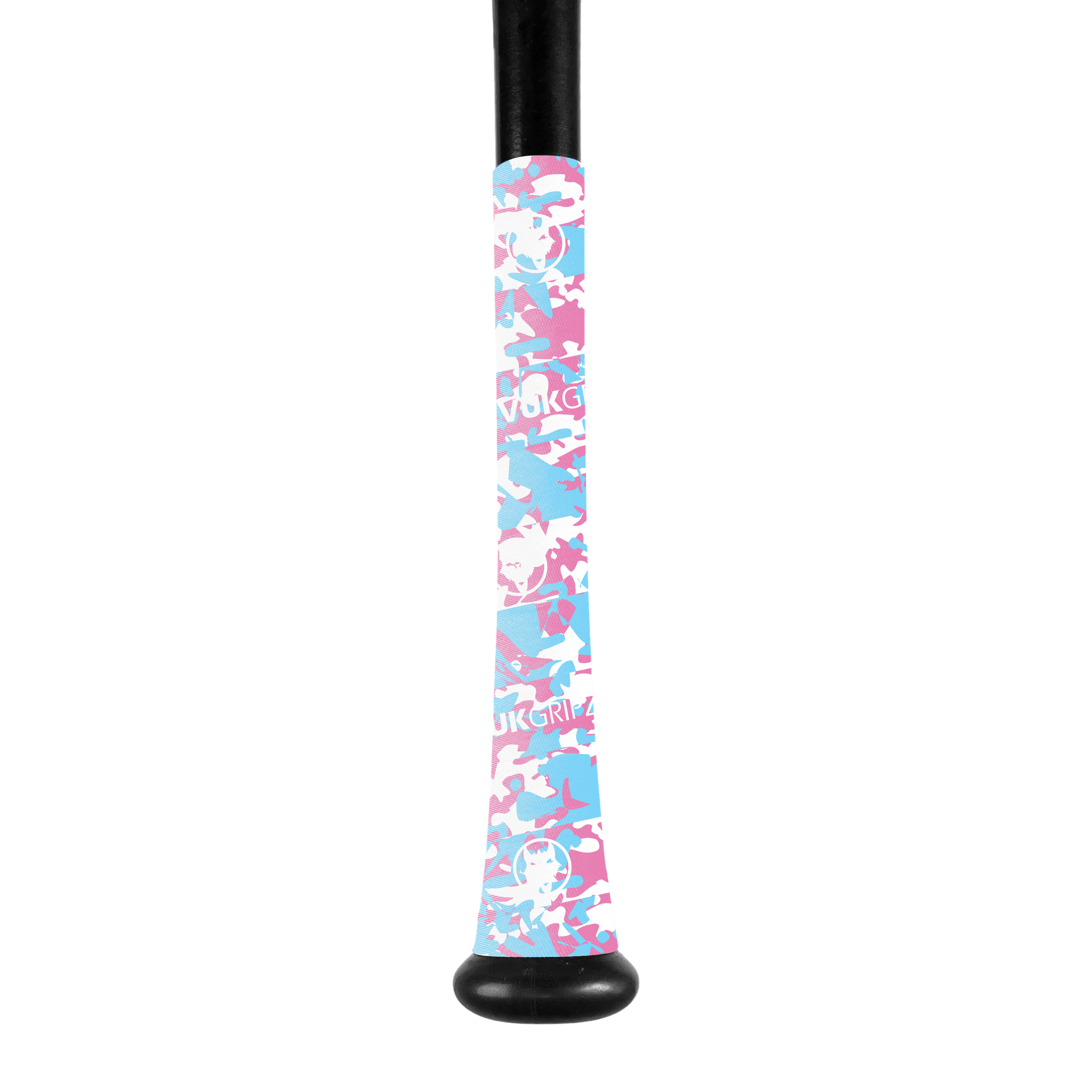 Camo Bat Grip Tape Collection - Colorful pink and blue camo design on a bat grip for enhanced performance and style.