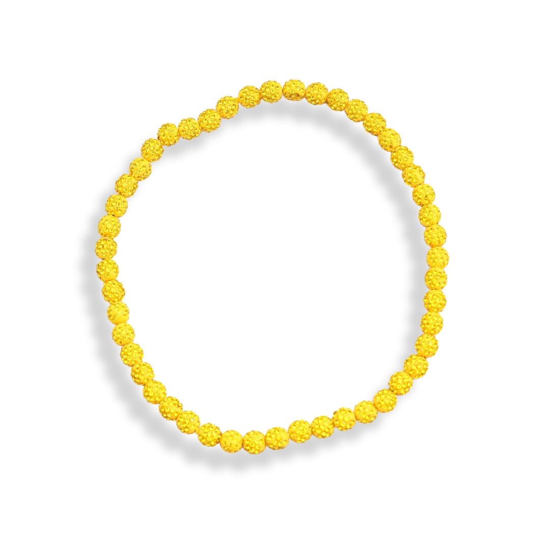 Banana Yellow Iced Out Baseball Bead Necklace
