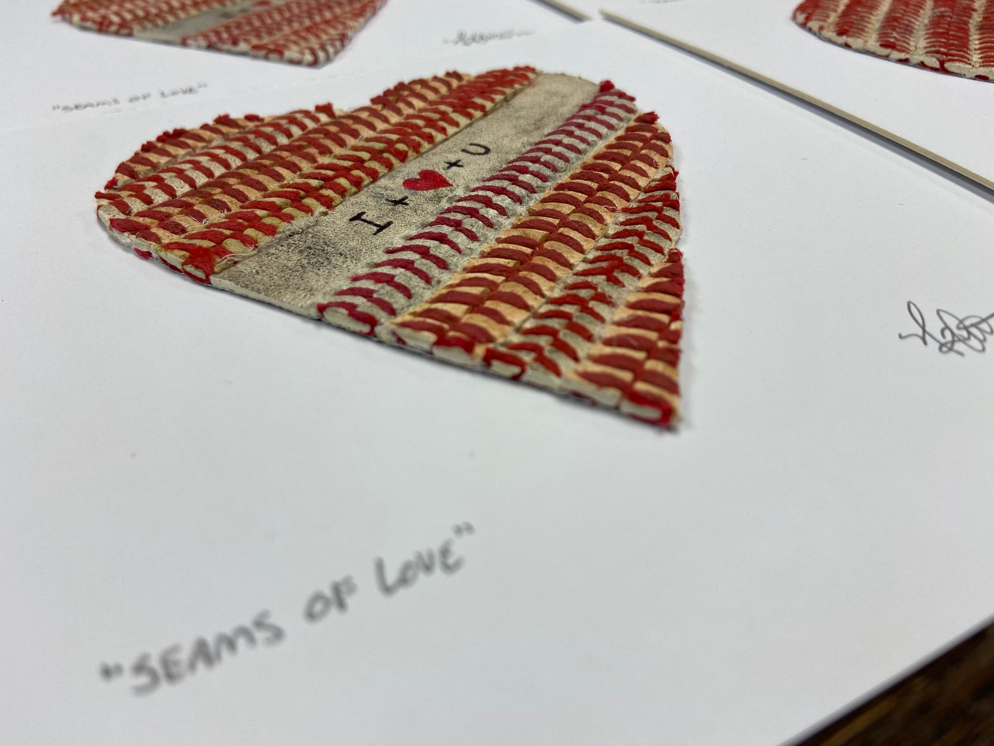 Baseball "Seams of Love" Custom Inscription Artwork
