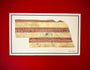 Nebraska Baseball Artwork - Made from Reclaimed Baseballs displayed against a red background.