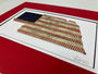 Nebraska Baseball Artwork - Made from Reclaimed Baseballs featuring a U.S. flag design.