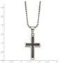 Christian Cross Necklace | Black Carbon Fiber