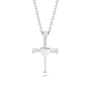 All in Faith 2.0 Customizable baseball cross sterling Silver cross pendant necklace with number 10 on a white background
