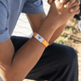 Bible Verse Bracelet Bundle – Buy 2 & Get a Free Gift worn by a person during a moment of reflection.