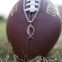 Ichthys Christian Football Necklace | All In Faith Jewelry Ichthys Football Pendant Made In Sterling Silver With Chain