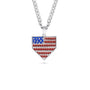 American Flag Baseball Home Plate Necklace