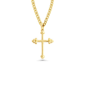Athlete's Cross | Weightlifting Necklace | Barbell Necklace | Yellow Gold