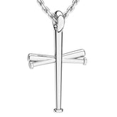 Five Tool Baseball Original Baseball Bat Cross Necklace | Stainless Steel