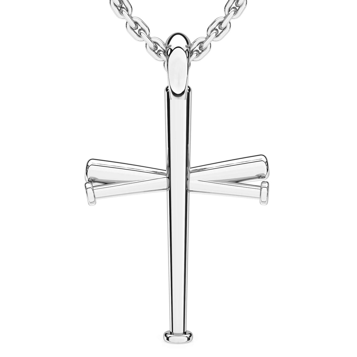 XL Baseball Bat Cross Necklace