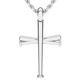 Five Tool Baseball Original Baseball Bat Cross Necklace | Stainless Steel