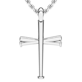 Five Tool Baseball Original Baseball Bat Cross Necklace | Stainless Steel