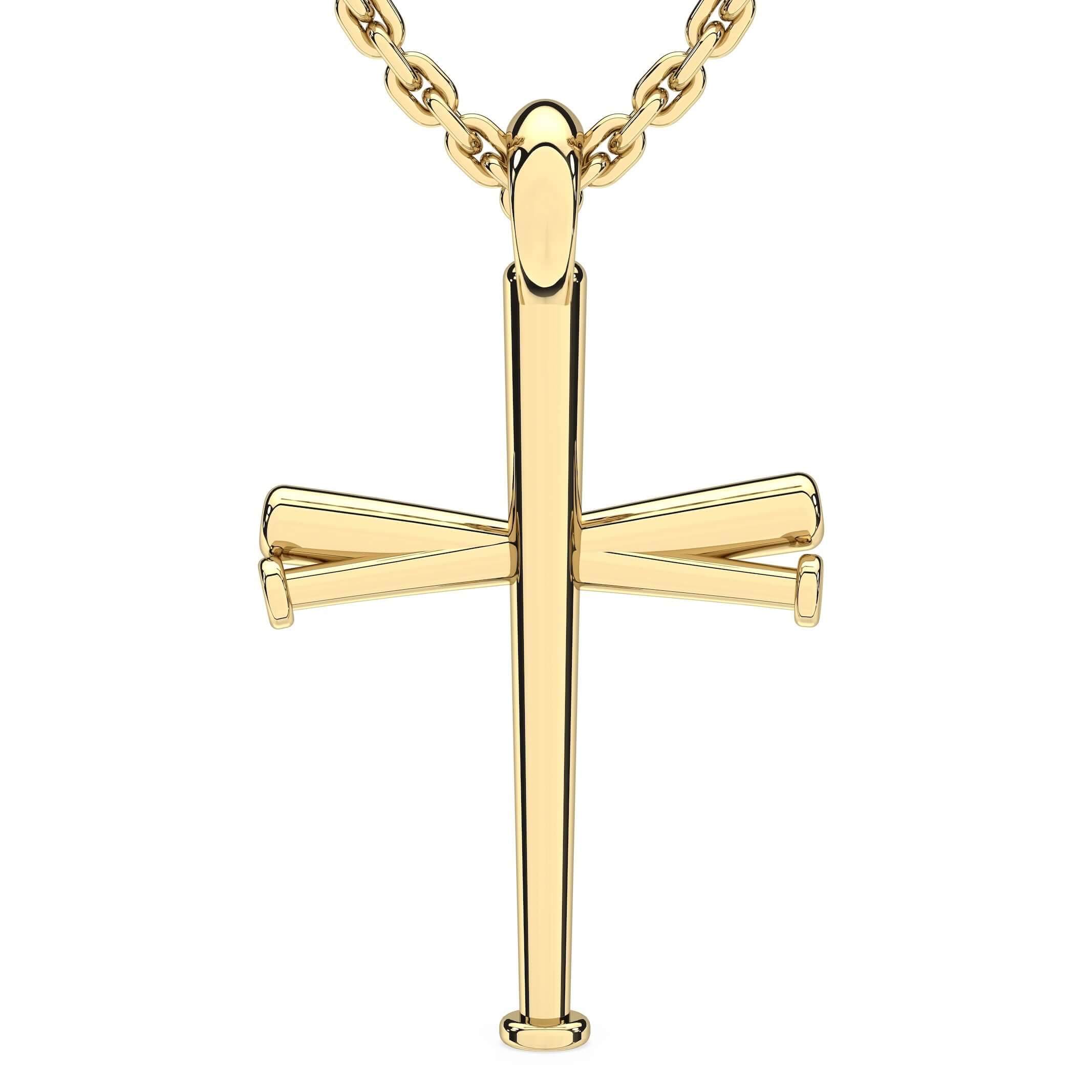 Five Tool Baseball Original Baseball Bat Cross Necklace | Gold 