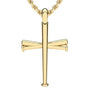Five Tool Baseball Original Baseball Bat Cross Necklace | Gold 